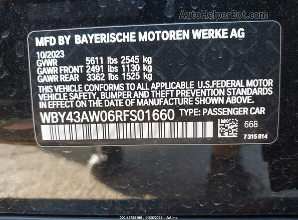 WBY43AW06RFS01660 2024 BMW I4 Black Engine compartment view