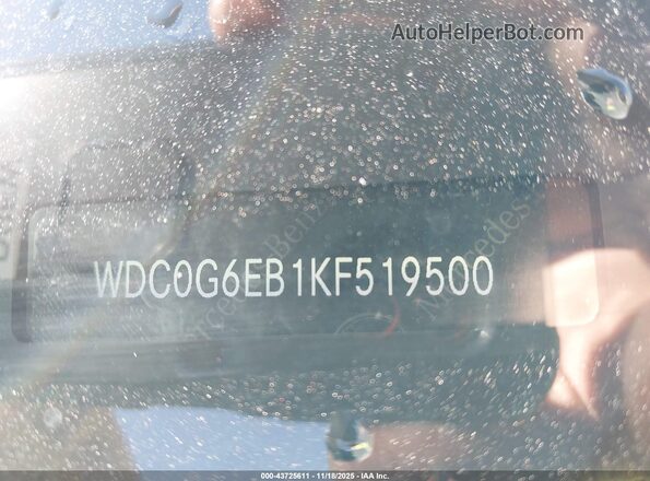 WDC0G6EB1KF519500 2019 MERCEDES-BENZ AMG GLC 43 Серебряный 