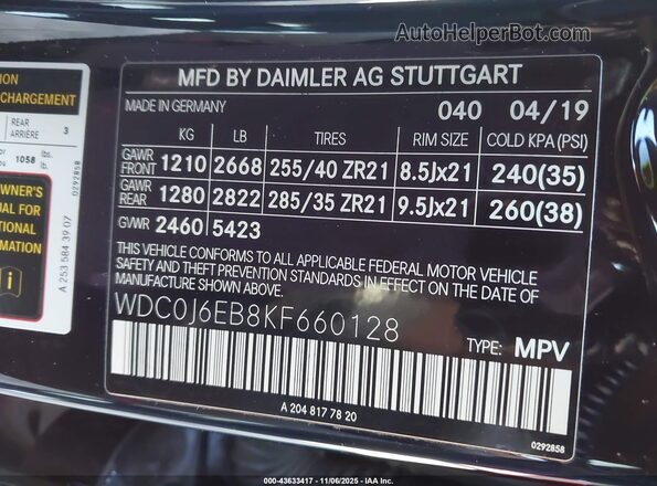 WDC0J6EB8KF660128 2019 MERCEDES-BENZ AMG GLE 43 COUPE Черный Вид подкапотного пространства