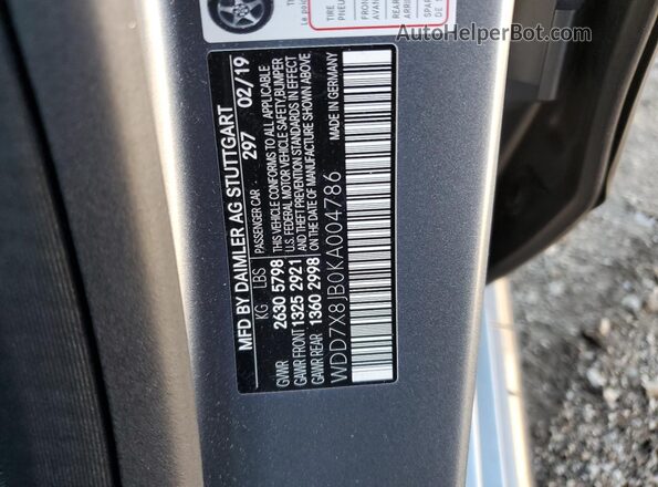 WDD7X8JB0KA004786 2019 MERCEDES-BENZ AMG Gray Engine compartment view