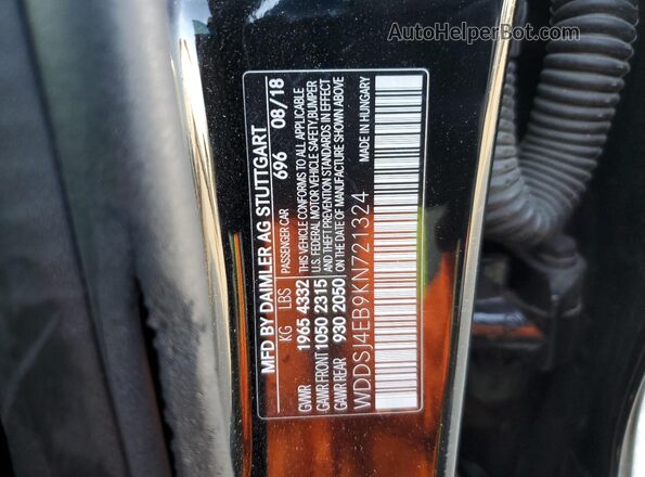 WDDSJ4EB9KN721324 2019 MERCEDES-BENZ CLA-CLASS Черный Вид наклейки с VIN-кодом
