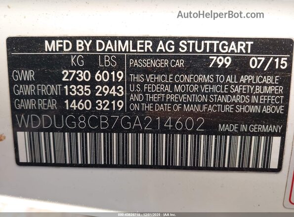 WDDUG8CB7GA214602 2016 MERCEDES-BENZ S-CLASS Белый Вид подкапотного пространства