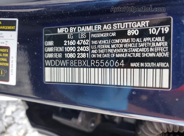 WDDWF8EBXLR556064 2020 MERCEDES-BENZ C Blue Engine compartment view
