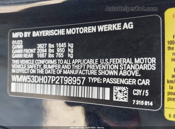 WMW53DH07P2T98957 2023 MINI HARDTOP Черный Вид подкапотного пространства