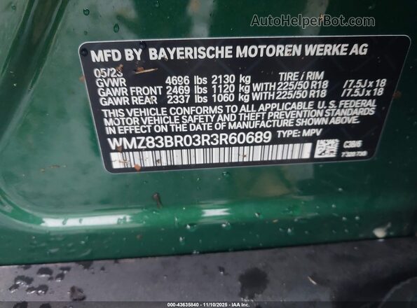 WMZ83BR03R3R60689 2024 MINI COUNTRYMAN Зеленый Вид подкапотного пространства