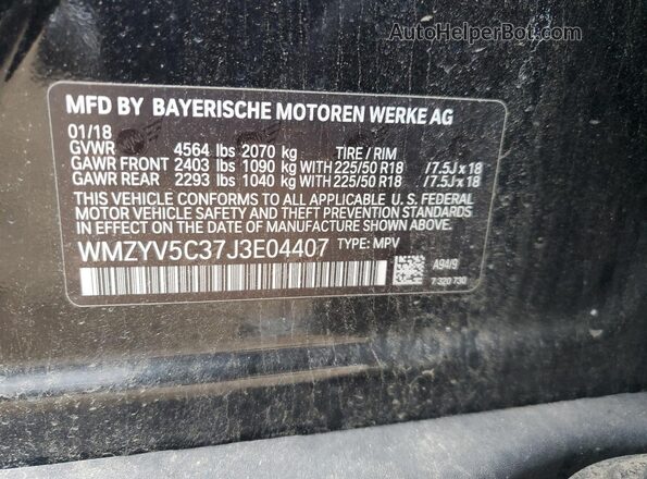 WMZYV5C37J3E04407 2018 MINI COOPER Black Widok komory silnika