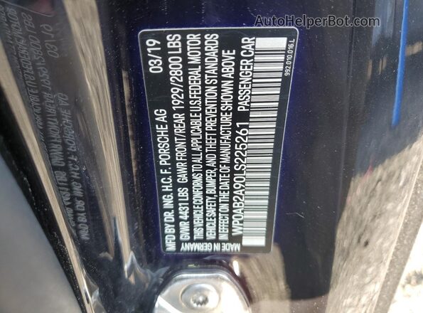 WP0AB2A90LS225261 2020 PORSCHE 911 Black Widok komory silnika