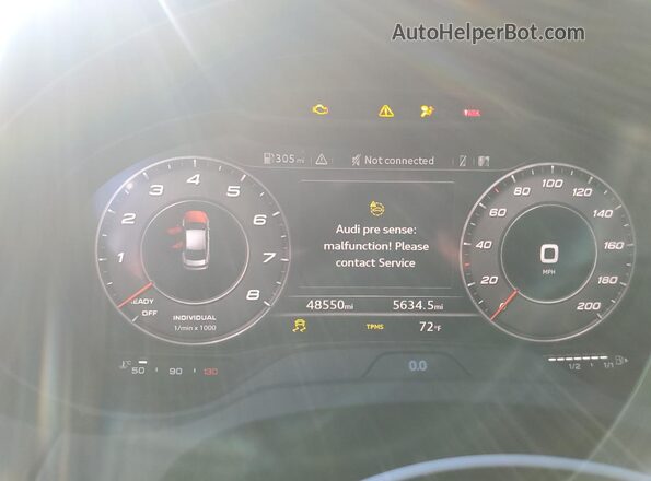 WUABWGFF6J1903487 2018 AUDI RS3 Gray Вид щитка приладів