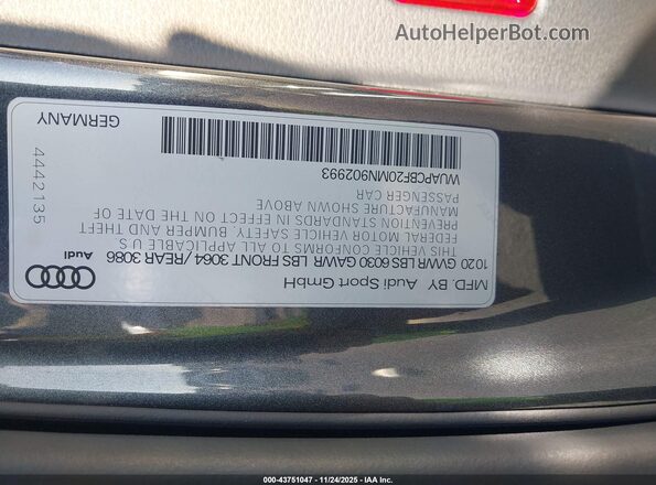 WUAPCBF20MN902993 2021 AUDI RS7 Серый Вид подкапотного пространства