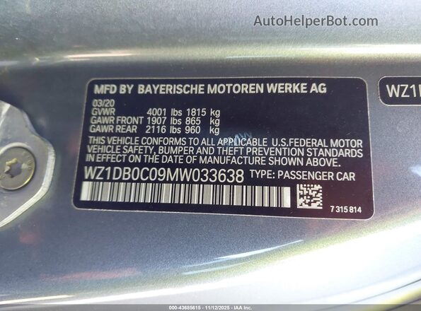 WZ1DB0C09MW033638 2021 TOYOTA GR SUPRA Серебряный Вид подкапотного пространства