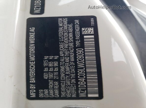 WZ1DB4C09LW028090 2020 TOYOTA SUPRA White Widok komory silnika