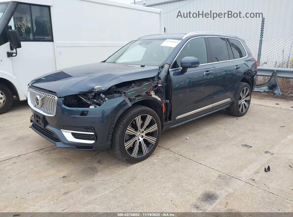 YV4BR0CL2M1737783 2021 VOLVO XC90 RECHARGE PLUG-IN HYBRID Синий Передняя левая четверть