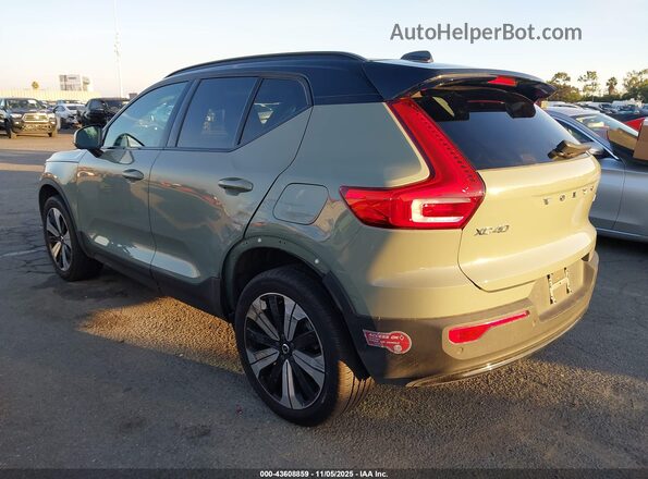 YV4ED3UL9P2108340 2023 VOLVO XC40 RECHARGE PURE ELECTRIC Green Rear left