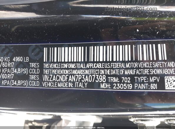 ZACNDFAN7P3A07398 2023 DODGE OTHER Черный Вид наклейки с VIN-кодом