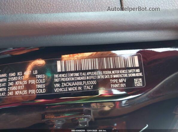 ZACNJAAB9LPL63000 2020 JEEP RENEGADE Black ძრავის განყოფილების ხედი