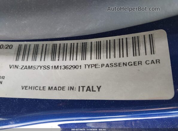 ZAM57YSS1M1362901 2021 MASERATI GHIBLI Синий Вид подкапотного пространства