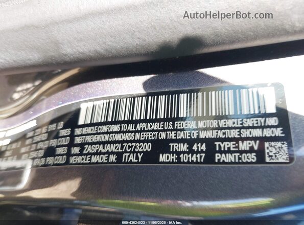 ZASPAJAN2L7C73200 2020 ALFA ROMEO STELVIO Gray Vista del compartimento del motor
