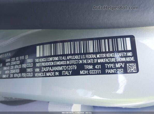 ZASPAJAN8M7D12079 2021 ALFA ROMEO STELVIO Gray ძრავის განყოფილების ხედი