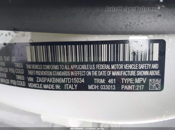 ZASPAKBN6M7D15034 2021 ALFA ROMEO STELVIO Белый Вид подкапотного пространства