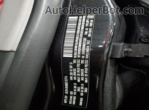 ZASPAKBN9M7D12287 2021 ALFA ROMEO STELVIO Черный Вид наклейки с VIN-кодом