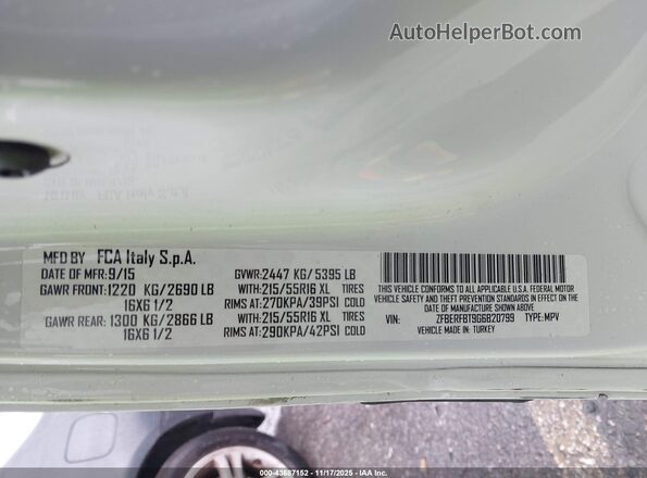 ZFBERFBT9G6B20799 2016 RAM PROMASTER CITY Белый Вид подкапотного пространства