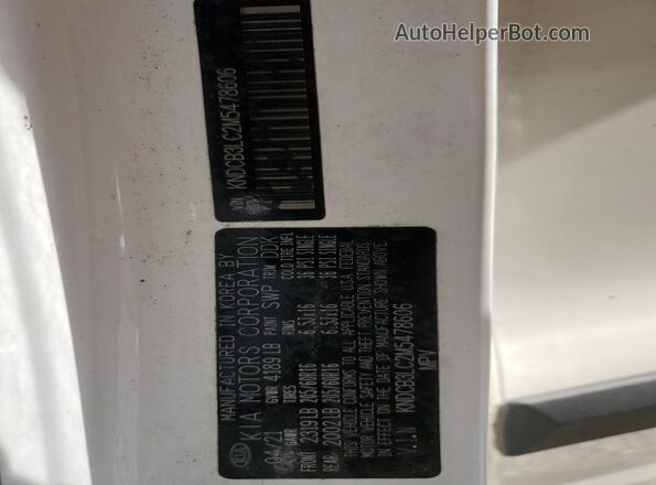 KNDCB3LC2M5478606 2021 KIA NIRO White Панорамний вид салону 360°