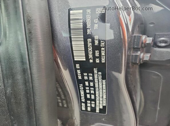 ZARFAECN2J7597159 2018 ALFA ROMEO GIULIA Gray Widok naklejki z numerem VIN