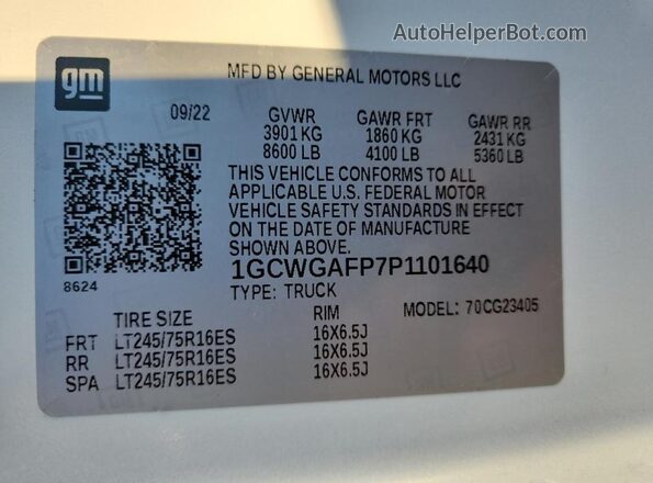 1GCWGAFP7P1101640 2023 CHEVROLET EXPRESS White 
