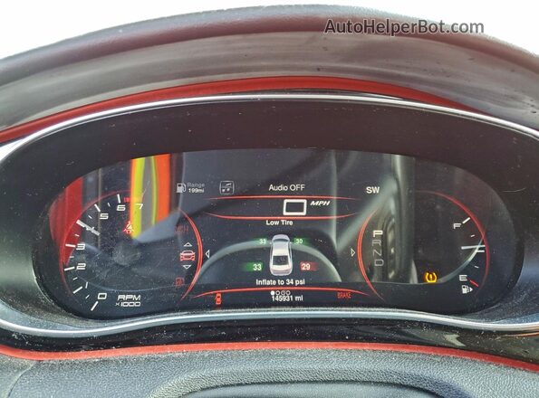 1C3CDFGBXGD823537 2016 DODGE DART Красный Вид щитка приборов