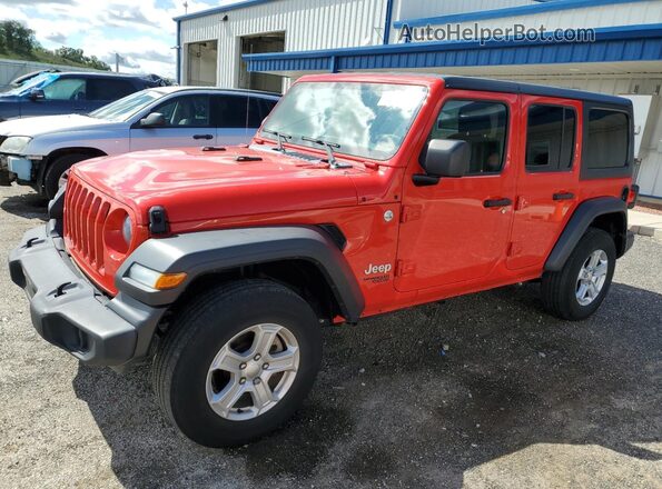 1C4HJXDG5MW515465 2021 JEEP WRANGLER Red Առջևի ձախ երեք քառորդ տեսարան
