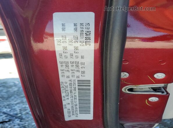 1C4PJLLBXLD577206 2020 JEEP CHEROKEE Бордовый Вид наклейки с VIN-кодом