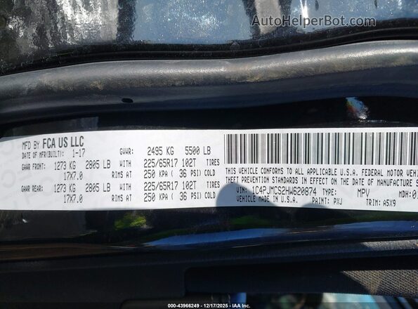 1C4PJMCS2HW620874 2017 JEEP CHEROKEE Черный Вид подкапотного пространства