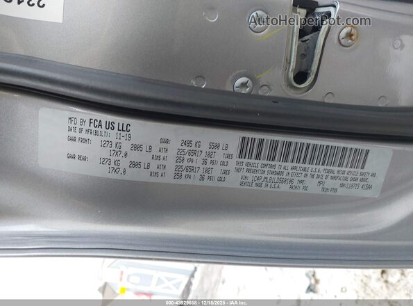1C4PJMLB1LD560106 2020 JEEP CHEROKEE Серебряный Вид подкапотного пространства