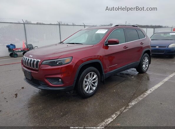 1C4PJMLB6MD216448 2021 JEEP CHEROKEE Maroon წინა მარცხენა ხედი სამი მეოთხედიდან