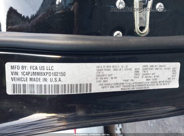 1C4PJMMBXPD102150 2023 JEEP CHEROKEE Black Շարժիչի բաժամունքի տեսք