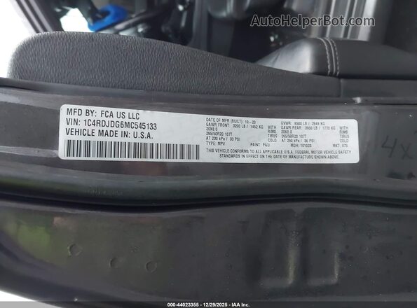 1C4RDJDG6MC545133 2021 DODGE DURANGO Gray Engine compartment view