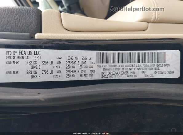 1C4RJEBGXJC228275 2018 JEEP GRAND CHEROKEE Черный Вид подкапотного пространства