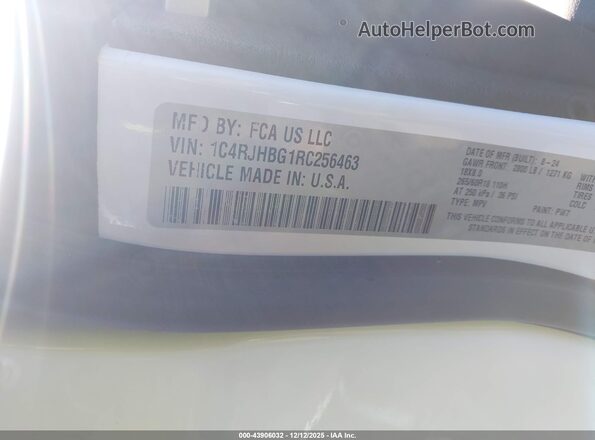 1C4RJHBG1RC256463 2024 JEEP GRAND CHEROKEE Белый Вид подкапотного пространства