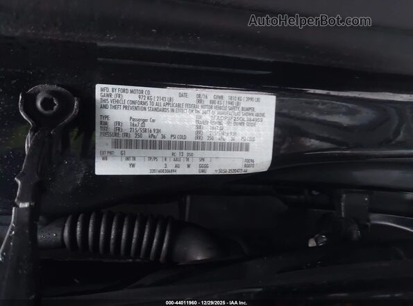 1FADP3F25GL384959 2016 FORD FOCUS Black Vista del compartimento del motor