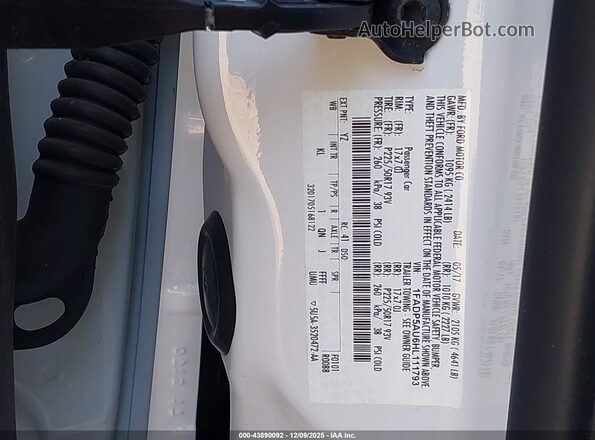 1FADP5AU6HL111793 2017 FORD C-MAX HYBRID White Widok komory silnika