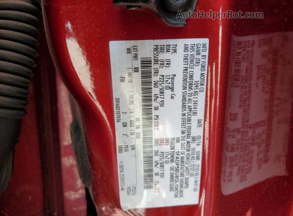 1FADP5BU8GL106706 2016 FORD C-MAX Красный Вид подкапотного пространства