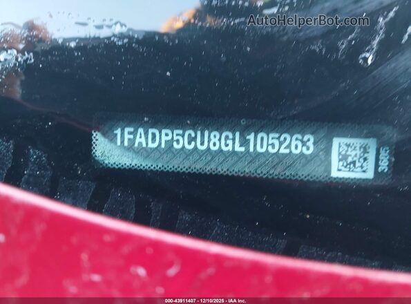1FADP5CU8GL105263 2016 FORD C-MAX ENERGI Красный Вид подкапотного пространства