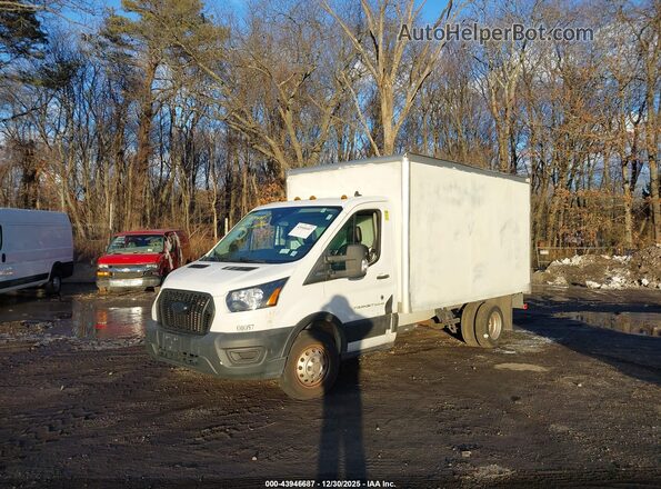 1FDBF6Z82MKA43036 2021 FORD TRANSIT-350 White წინა მარცხენა ხედი სამი მეოთხედიდან