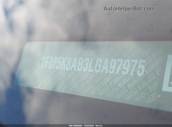 1FM5K8AB3LGA97975 2020 FORD POLICE INTERCEPTOR Черный Вид подкапотного пространства