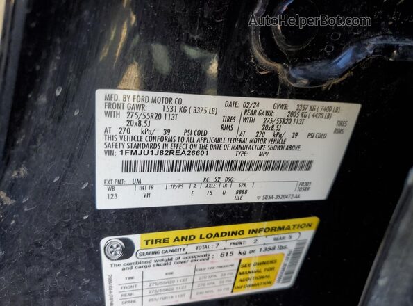 1FMJU1J82REA26601 2024 FORD EXPEDITION Черный Вид наклейки с VIN-кодом