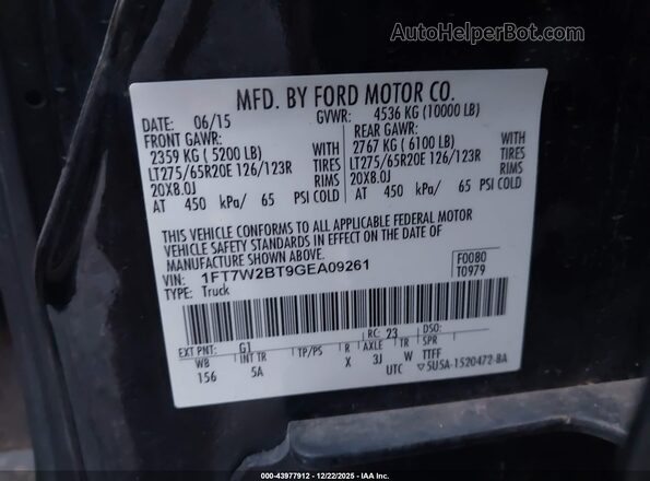 1FT7W2BT9GEA09261 2016 FORD F-250 Black Vista del compartimento del motor