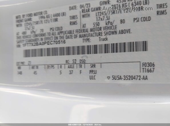 1FT7X2BA0PEC70516 2023 FORD F-250 White Engine compartment view