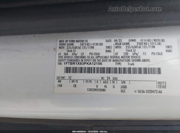 1FTBR1X83PKA12156 2023 FORD TRANSIT-250 Белый Вид подкапотного пространства