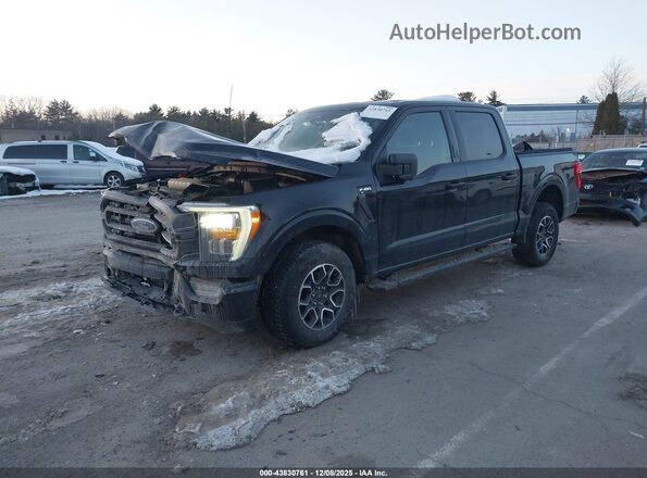 1FTEW1EP6NFB81349 2022 FORD F150 Черный Передняя левая четверть