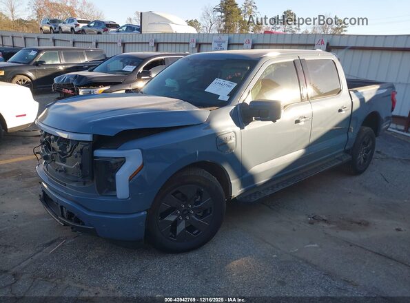 1FTVW1EV4PWG49046 2023 FORD F-150 LIGHTNING Blue წინა მარცხენა ხედი სამი მეოთხედიდან